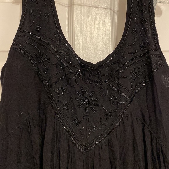 Y womens Magic solid black sleeveless lined dress size 1x - Picture 2 of 5